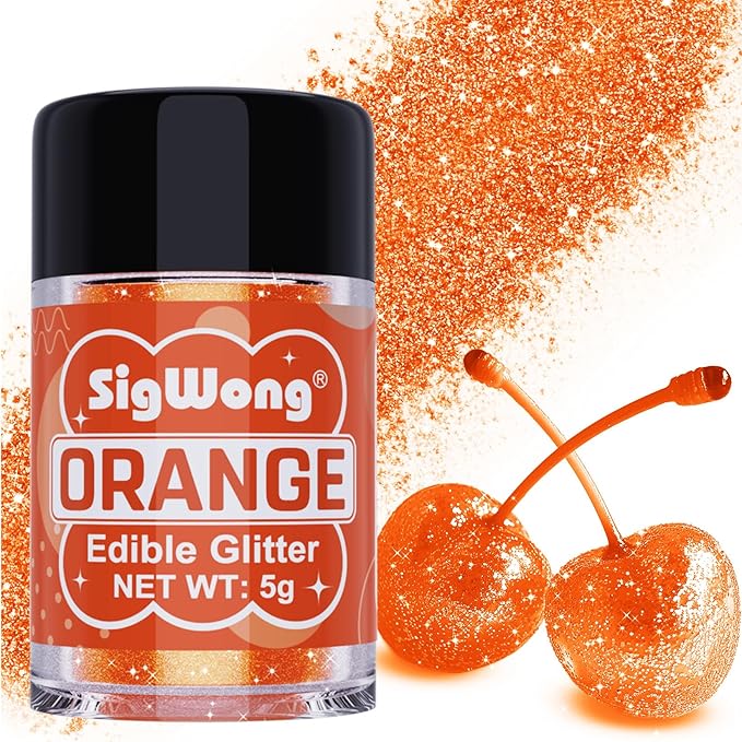 Orange Edible Glitter - 5g Food Grade Cake Decorating Shimmering Glitter by WelcometotheSigWong