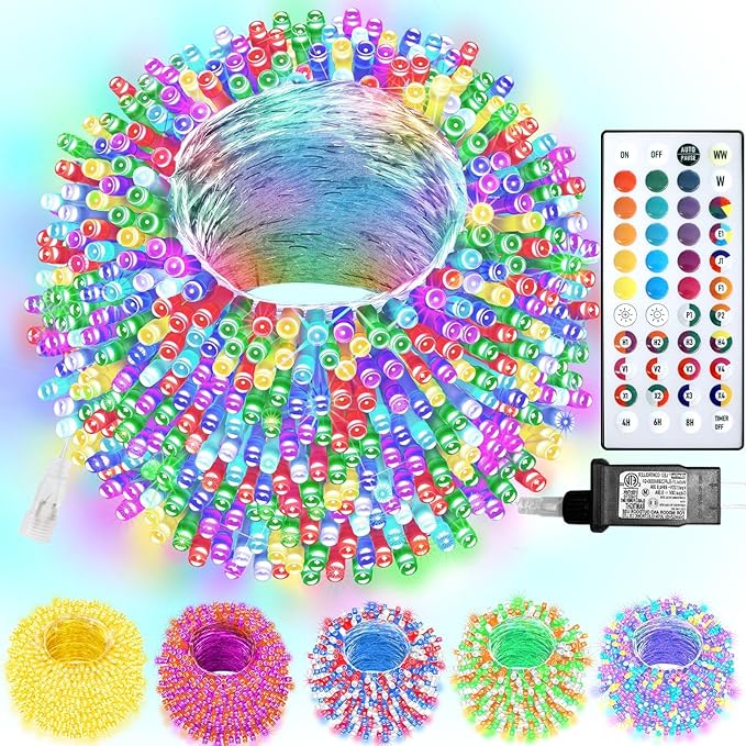 Color Changing Christmas Lights, 200 LED 35 Colors String Lights Indoor Outdoor by Lovelite