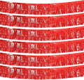Red Foil Fringe Garland 10FT 6packs, Metallic Foil Tinsel Fringe Banners by Acuteye