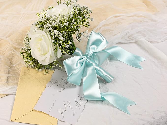 Light Blue Satin Ribbon 1-1/2 inch X Continuous 50 Yards, Single Face Polyester - Image 6