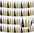 4P Black Gold Silver Foil Fringe Tassel Garland Banner Metallic Tinsel by Xuuf