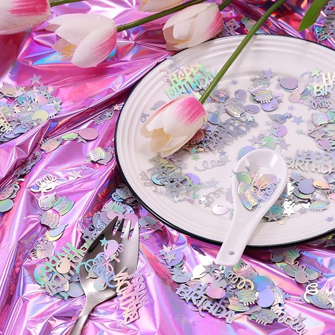 Iridescent Happy Birthday Confetti, Baby Shower, DIY Arts and Crafting - Image 5