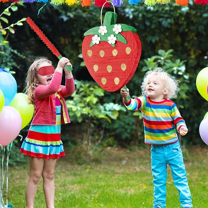 Wernnsai Red Strawberry Piñata For Kids - Image 4