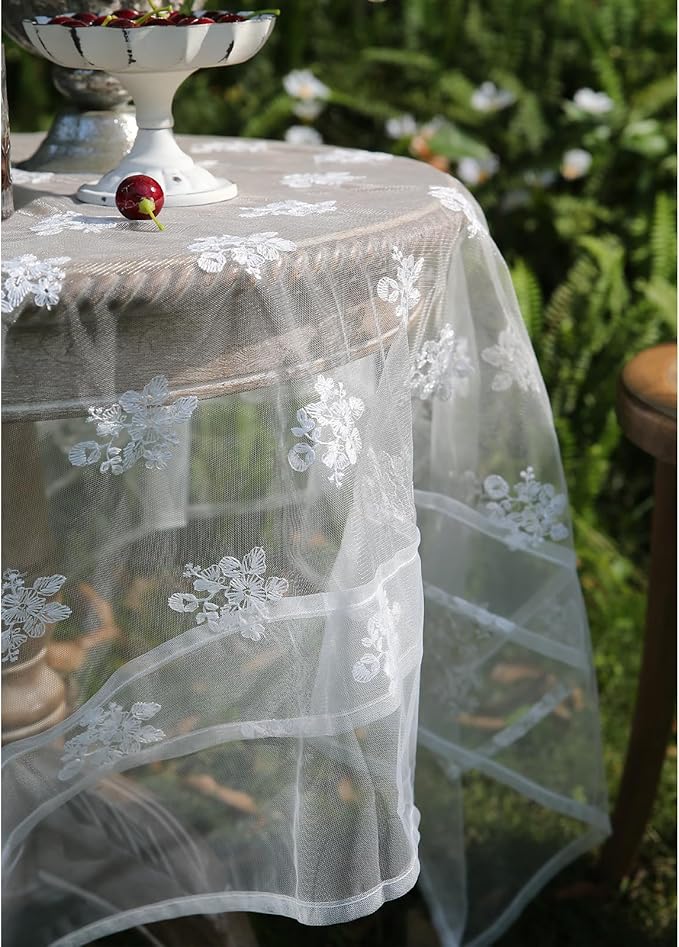 patdrea Designer White Lace Elegant Tablecloth - Image 8