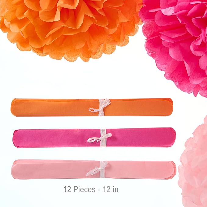 WEVEN Tissue Pom Poms Tissue Paper Flowers Tissue Fluff Balls Party Decorations - Image 2