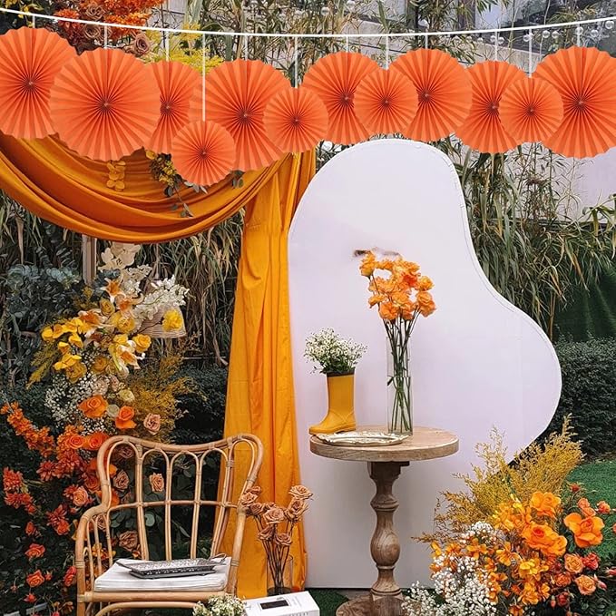 Orange Hallowmas Party Hanging Fans DIY Set - Image 5