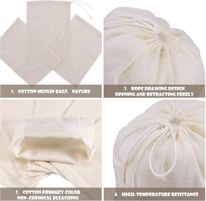 200 Pack Muslin Bags Burlap Drawstring sachet Bags Multipurpose Canvas Linen - Image 2