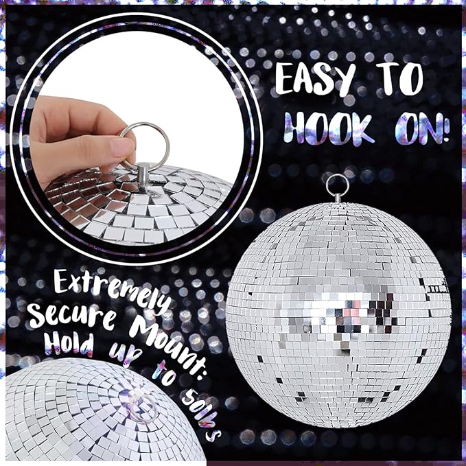 Youdepot Disco Ball 12-Inch – Large Mirror Ball Hanging Party Decor - Image 2