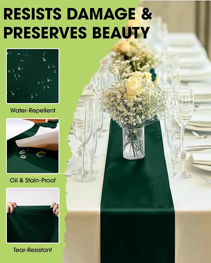 Pureegg Emerald Green Plastic Table Runners - Image 3