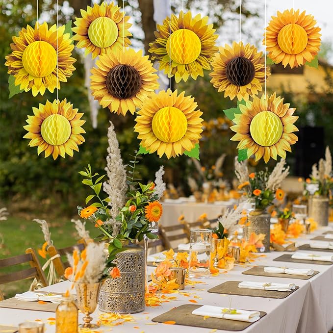 SUNBEAUTY 9 PCS 10 Inches Sunflower Decorations - Image 4