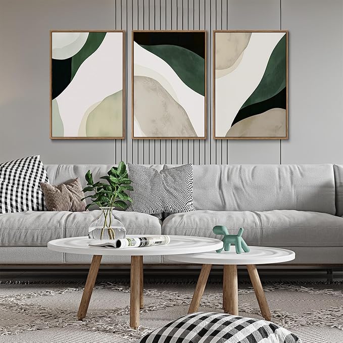 myusuar 3 Piece Large Modern Abstract Canvas Framed Wall Art - Image 5