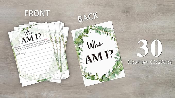 Bridal Shower Game Cards, Who Am I Game, Tropical Jungle Theme Engagement Party - Image 3