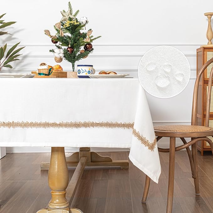 MYSKY HOME Table Cloth for Rectangular, Waterproof Tablecloth, Soft Cotton by MYSKYHOME