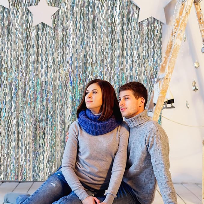 Tinsel Foil Fringe Curtains Wavy Backdrop - Image 6