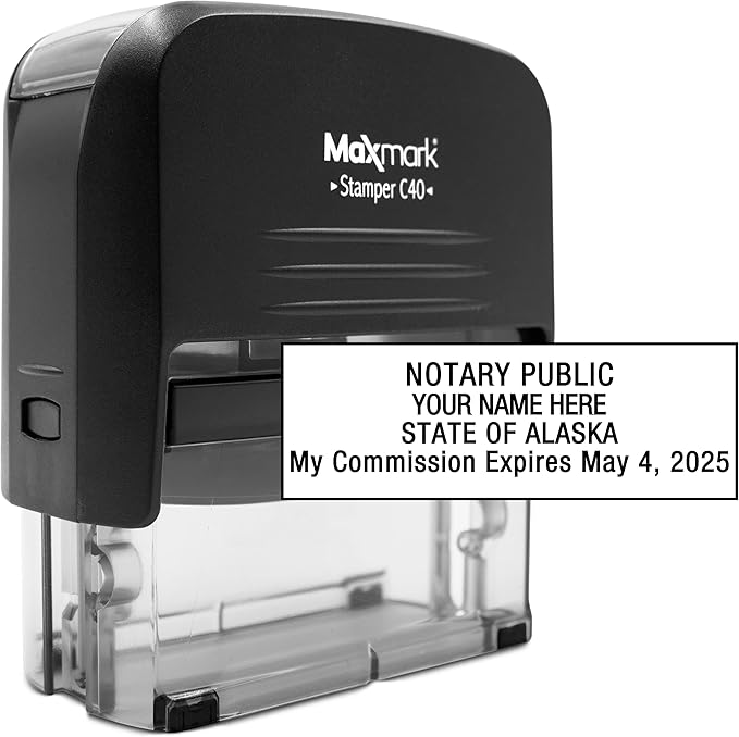 MaxMark Notary Stamp for State of Alaska- Self Inking Stamp by Maxmark