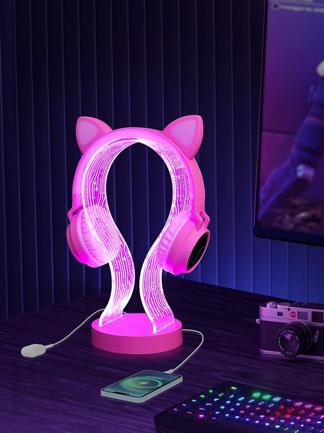 YuanDian Pink Headphone Stand, - Image 4