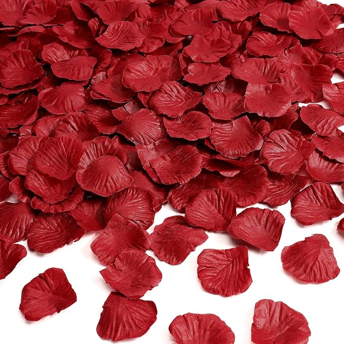 1000 Pcs Red Rose Petals Artificial Silk Flower Petals Romantic Decorations by Unknown
