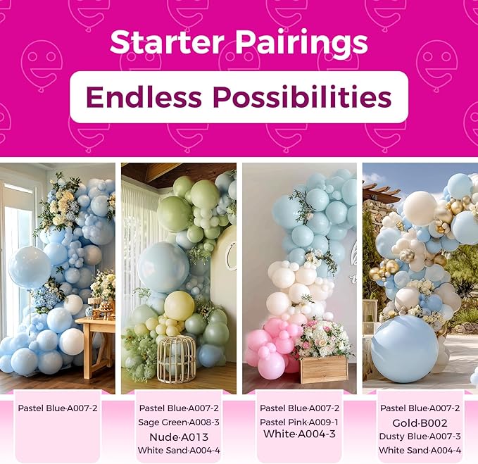 Bezente Pastel Blue Latex Party Balloons - Image 4