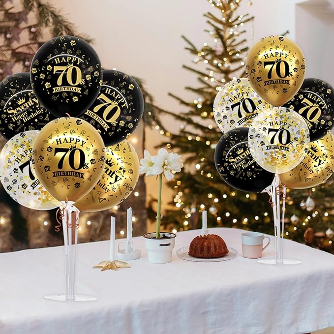 TONIFUL 4 Set Black Gold Balloon Stand Kit - Image 5