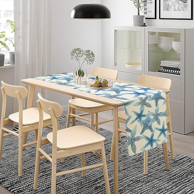 Starfish Plaid Table Flag Green Plaid and Marine Life Starfish Kitchen Table - Image 4
