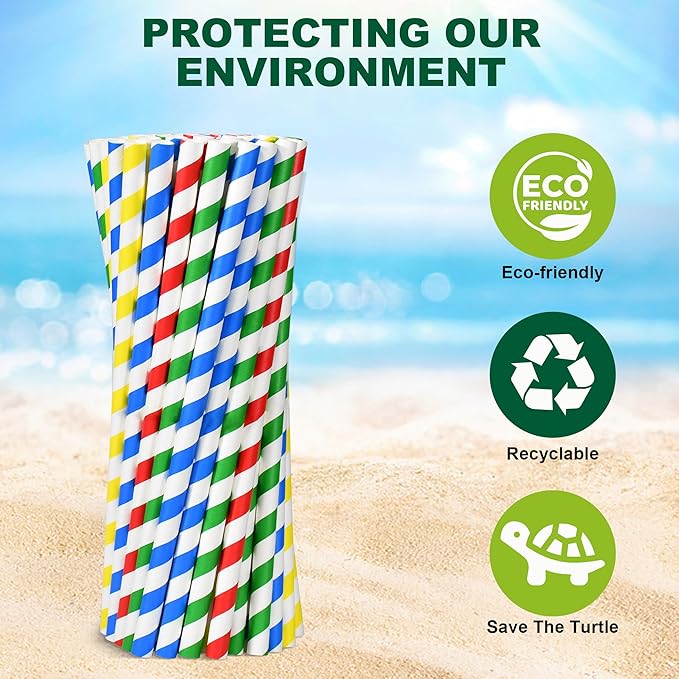 10.25 Inch Extra Long Fat Sturdy Paper Drinking Straws - Image 8