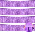 4 Pack 10 Feet Light Purple Foil Fringe Garland Metallic Tinsel Streamers by Ferwzsr