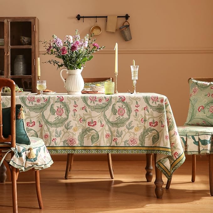 patdrea Designer Green Extra Long Table Cloth - Image 2