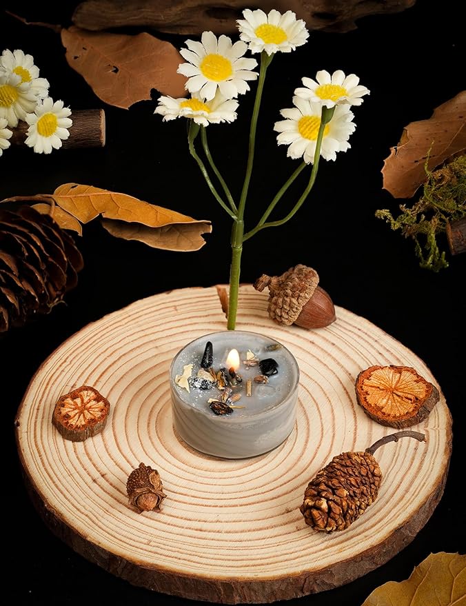 Tealight Soy Candles with Crystals And Herbs, Handmade Energy Candles, Healing - Image 4