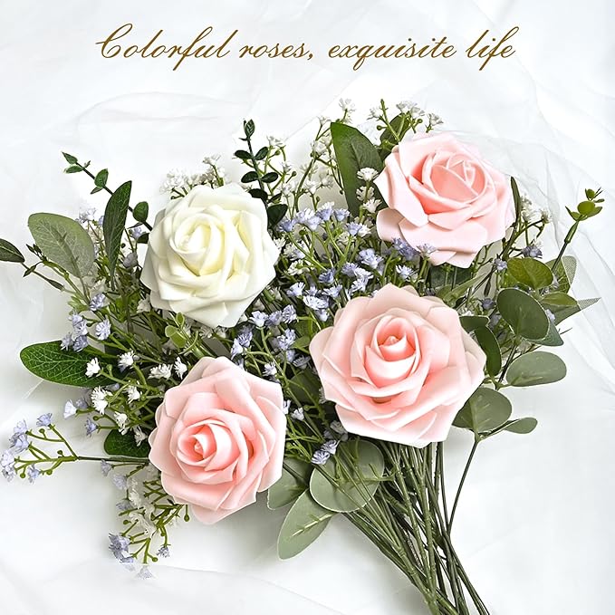 BLEUM CADE 36Pcs Artificial Flowers Fake Roses - Image 6