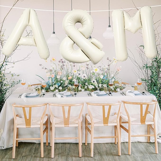 40 Inch Cream Giant Custom Alphabet & Foil Name Balloons - Image 5