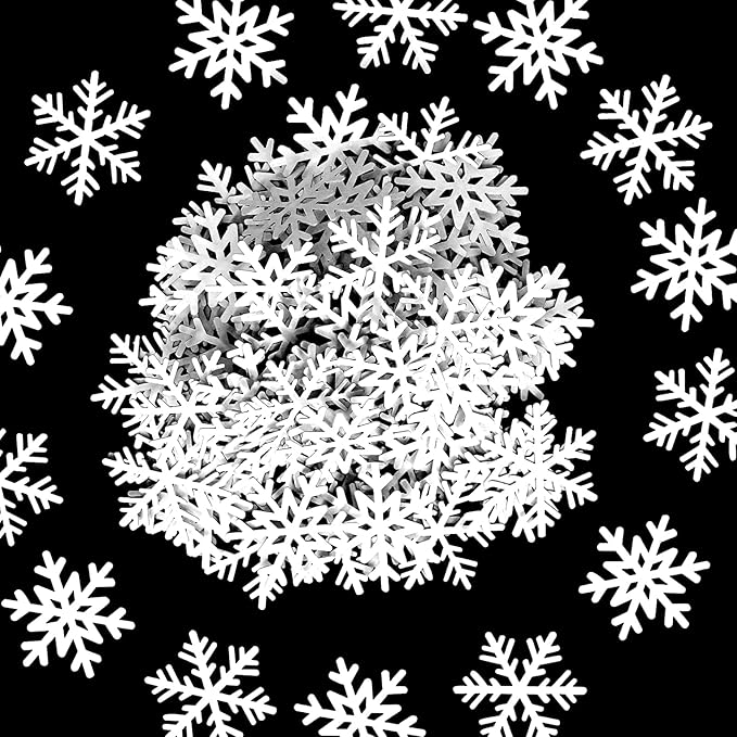 200PC White Snowflake Confetti Christmas Decorations Mini Snowflakes Table - Image 7