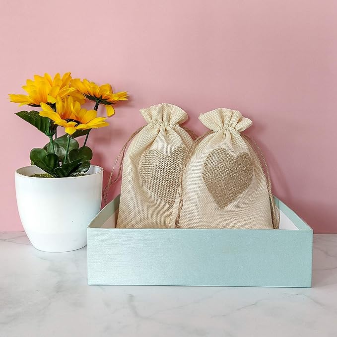 SumDirect Heart Burlap Bags - Image 6