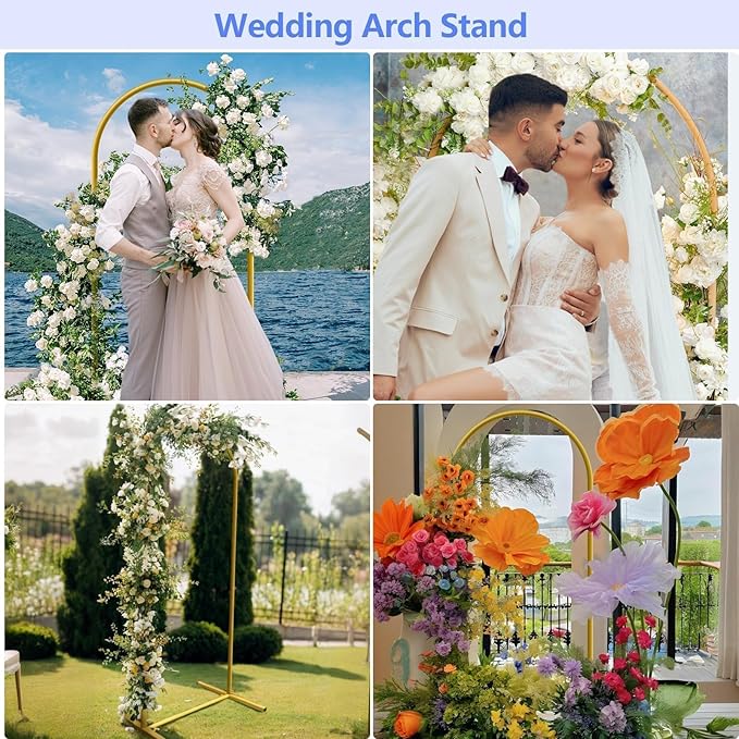 6.6 ft Arch Backdrop Stand, Metal Wedding Arch Stands - Image 6
