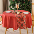 Christmas Tablecloth Round 60 Inch Waterproof, Machine Washable Checkered by AOCOZHomeLifeMuseum
