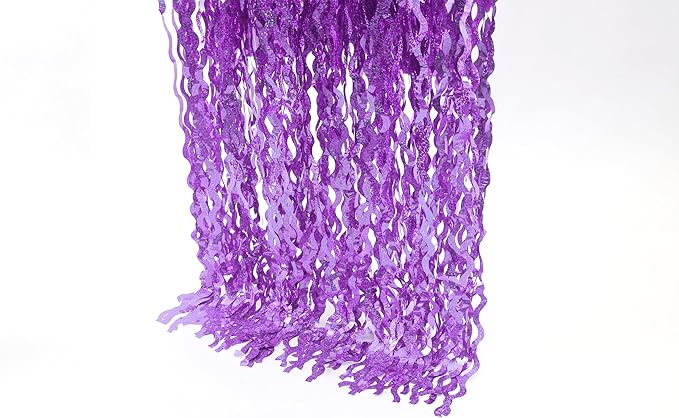 4 Pack Sparkle Wavy Purple Tinsel Curtain Party Backdrop - Image 8