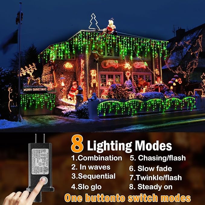 KNONEW 99ft 1216 LED Christmas Lights Outdoor Decorations - Image 2
