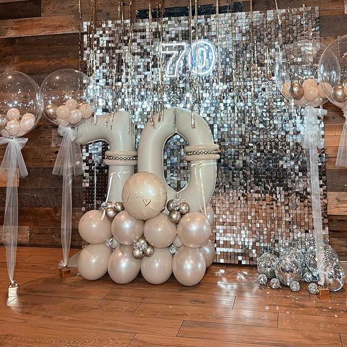 40 Inch Cream Number 7 Balloon, Digital 7 Helium Balloon - Image 4