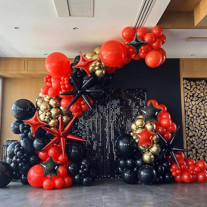 Red Black Star Balloon - Image 6