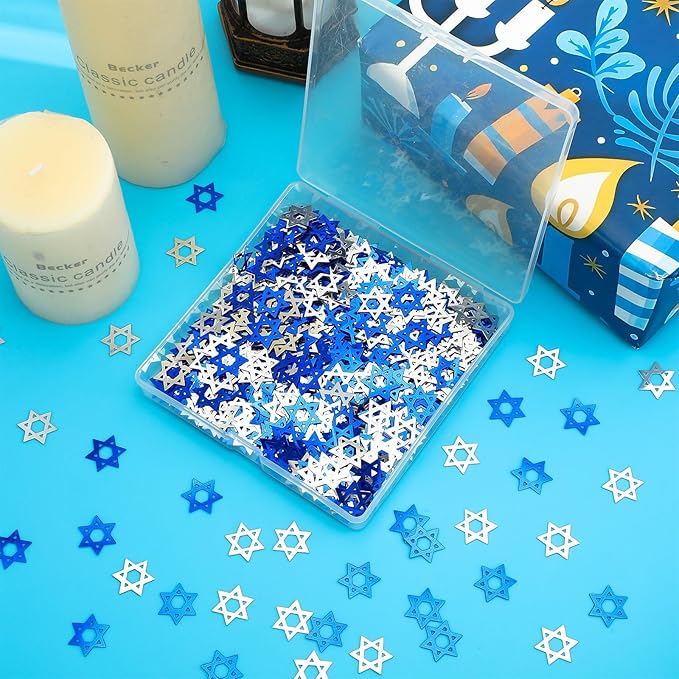 MARFOREVER Star of David Glitter Confetti, Hanukkah Confetti Table Decorations - Image 3