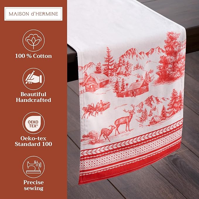 Maison d' Hermine Table Runner 100% Cotton Double Layer Table Runners 108 - Image 2
