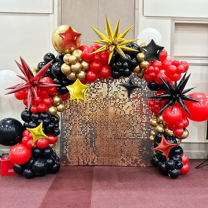 Black Gold Red Star Balloon - Image 5