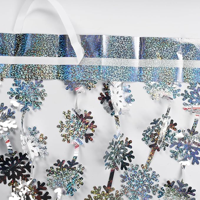 BRAVESHINE Silver Party Snowflake Backdrop - Image 3