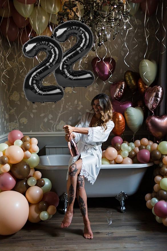 40 Inch Black Number Balloon 0-9, Big Size Happy Birthday Balloon, Foil Helium - Image 6