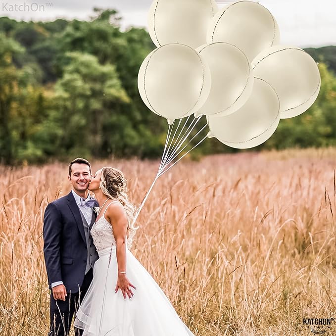 KatchOn, Huge White Sand Balloons Set- 22 Inch, Mylar Balloon - Image 6