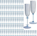 XUWAIDSGN 100 Pack Blue Detachable 2 piece Champagne Flutes 5.5 Oz Unbreakable by XUWAIDSGN
