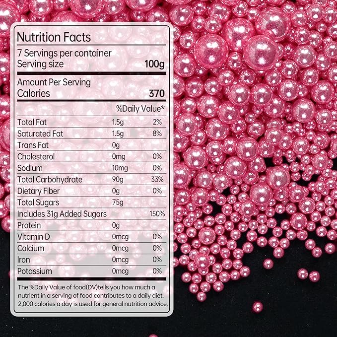 Rose Gold Pearl Sprinkles, Baking Sugar Sprinkles - Image 2