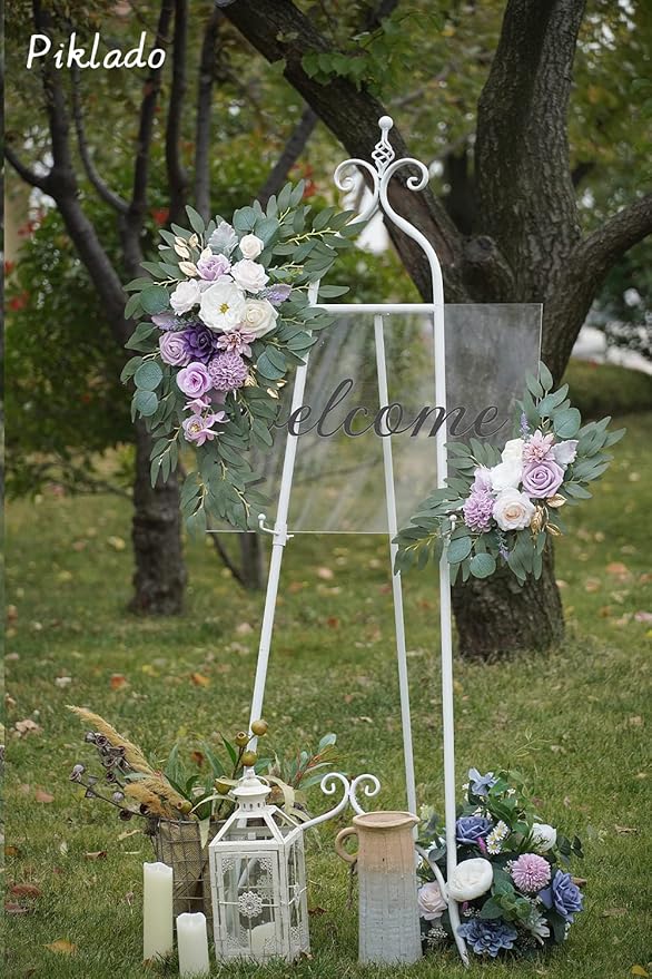 Faux Flower Swag Set of 2 for Wedding Welcome Signs Floral Swag Wedding - Image 4