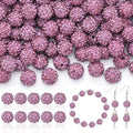 105pcs 10mm Rhinestone Beads for Jewelry Making, Light Purple Shiny Round Disco by TINKRSTUFF