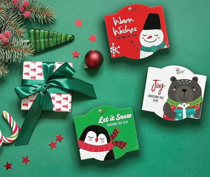BUZZY Seeds Kids Holiday Mini Spruce Kit, Penguin and Snowman Designs, - Image 3