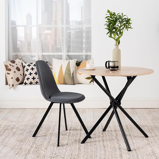 Homy Casa Swivel Dining Chairs Set of 4, 360° Rotating Side Chairs, Mid Century - Image 2